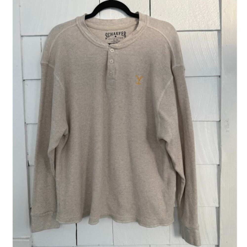Schaefer Outfitter Mens 2XL Waffle Knit Ranch Henley Thermal Western Yellowstone